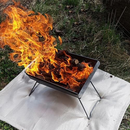 SoloWilder Fire Pit Mat 40" Wood Stove Under Grill Mat (940°F Safety) for Deck BBQ Fireproof Floor Tent Campsite Insulation Protection - Image 5