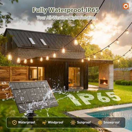 addlon 102FT(96+6) Solar String Lights Outdoor,Waterproof Dimmable 30+2 LED - Image 5