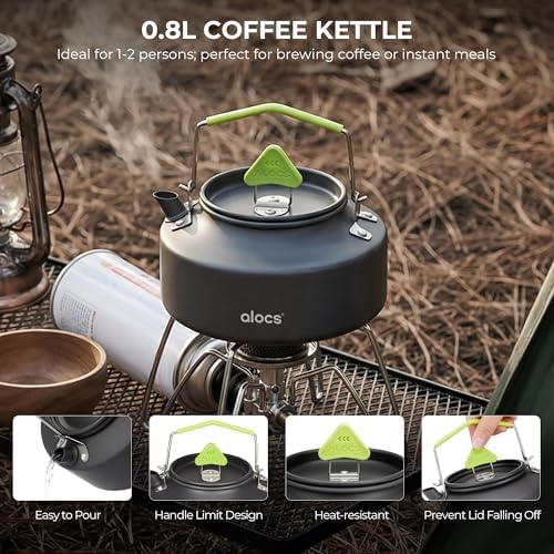 ALOCS Lightweight Camping Cookware Set, Pots and Pans with Kettle - Image 6