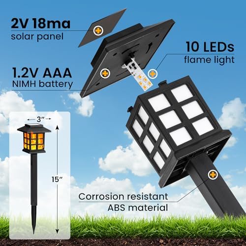 GIGALUMI Solar Lights Outdoor Waterproof 12 Pack, LED Garden Decor - Image 7