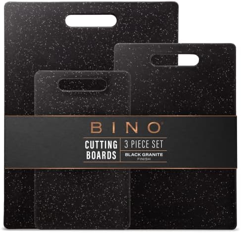 BINO Cutting Board - 3-Piece Chopping Boards | BPA-Free Plastic, Durable, Multipurpose, Dual-Sided, Dishwasher Safe, Easy to Clean | Charcuterie Accessories | Home & Kitchen Utensils by BINO