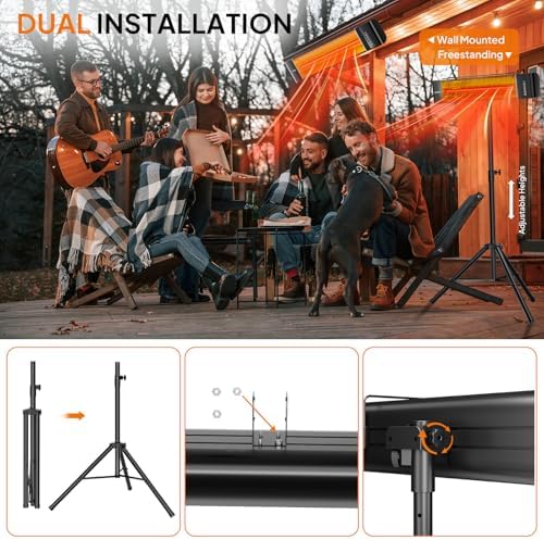ROVSUN 1500W Outdoor Electric Heater Patio Freestanding/Wall-mounted Heater - Image 5