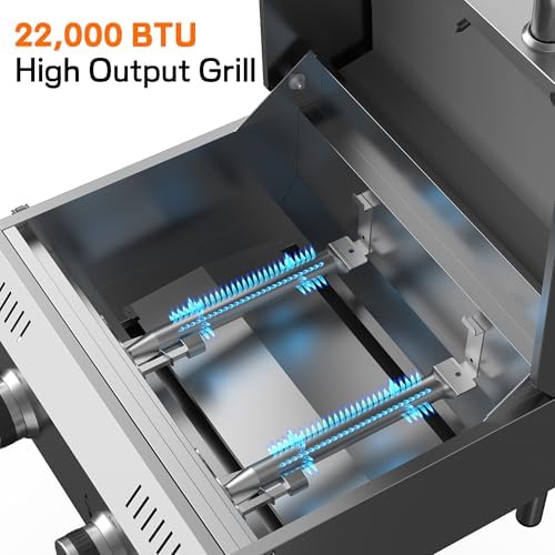 Veralune 2-Burner Tabletop Gas Grill, 22000 BTU Stainless Steel Grill - Image 4