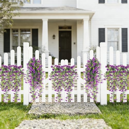 RECUTMS Artificial Hanging Flowers for Outdoors 3 Pack Eucalyptus Leaves - Image 4