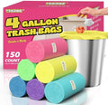 Small Trash Bags 4 Gallon, 0.86 Mil, Unscented, Colored, 150 Count by TFORING%C2%AE