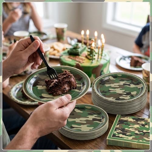100 Pcs Disposable Camouflage Party Tableware Set for 25 Guests - Image 3