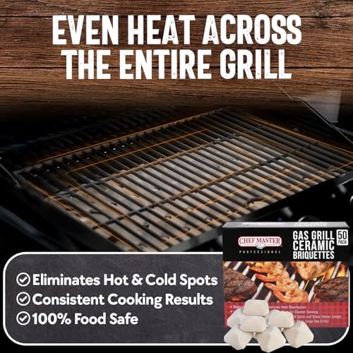 Chef Master Ceramic Briquettes for Gas Grill, Self-Cleaning, 50 Pack - Image 3