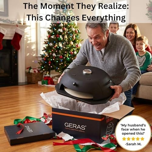 HeatGuard Pro Geras Pizza Oven for Grill - Grill Top Pizza Oven For Outdoor Camping - Pizza Stone, Pizza Peel Kit - Portable Backyard BBQ Pizzas Maker Charcoal, Pellet, Propane Gas Wood Attachment - Image 4