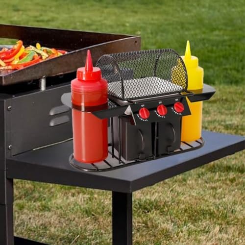 BBQ Grill Shelf, Outdoor Grill Accessories Shelf, Black Grilling Rack for Camping, Outdoor Kitchen and Barbecue Essentials - Image 6