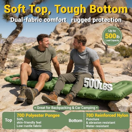 4in Backpacking Camping Sleeping Pad with Foot Pump - Image 4