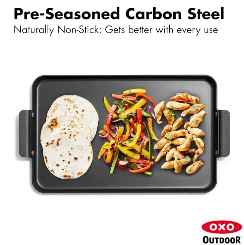 OXO Outdoor 11" x 17.5" Carbon Steel Double Burner Griddle Pan - Image 4