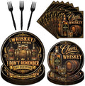 Whiskey Birthday Party Plates Napkins Decorations for Men Set 96PCS by Deorfuy