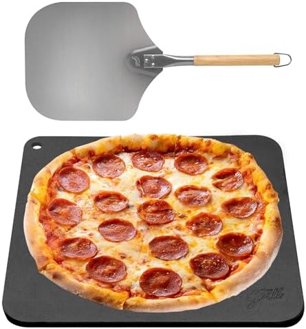 Pizza Steel PRO by Hans Grill | XL 1/4" Thick Square Conductive Metal Baking Steel for Oven and BBQ Cooking Pizzas | Bake and Grill Bread and Calzone with our Cast Iron Pizza Stone by HansGrill