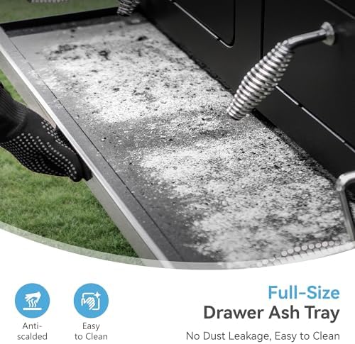 34-Inch Barrel Charcoal Grill with Side Tables for Outdoor Cooking BBQ - Image 3