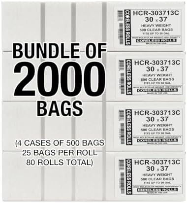 Aluf Plastics 20-30 Gallon 13 Micron (eq) Clear Bags 30" x 37" 2000 Count - Image 2