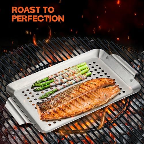 Onlyfire 3 Packs Stainless Steel Rectangle Grill Baskets for Grilling - Image 4