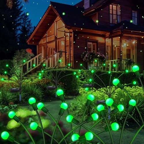 NBQQ Solar Lights Outdoor 4 Pack of 32 LEDs Swaying Firefly Garden Decor by NBQQ