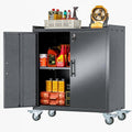 GAIOUS 35.6'' Tall Metal Garage Storage Cabinet with Wheels,Rolling File Cabinet with Lock and Adjustable Shelves,Outdoor Steel Tool Cabinet for Home,Office,Garage,Black by GAIOUS