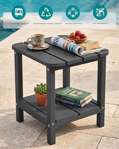 SERWALL Adirondack Table Set of 4, Outdoor Side Table- Gray - Image 4