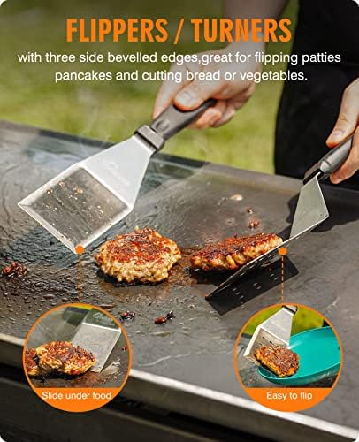 HOMENOTE Black Griddle Accessories Kit, Griddle Spatula Set for Blackstone - Image 3