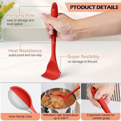 Homikit Kitchen Cooking Utensils Set, 15-Piece Silicone Spatula with Holder - Image 3