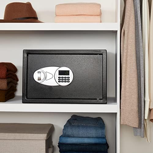 Amazon Basics Steel Security Safe and Lock Box with Digital Keypad, Easy to Use, Removable Shelf, Secure Cash, Jewelry, Documents, Black, 1.2 Cubic Feet, 16.9-x-14.6-x-10.6-inches (WxDxH) - Image 6