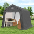 COVERONICS 10' x 10' Outdoor Portable Storage Shelter Shed, Grey by COVERONICS