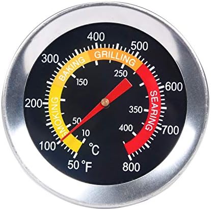 GasSaf BBQ Charcoal Grill Smoker Temperature Gauge Pit Thermometer Dial, 2-3/8 Inch Dial and 3 Inch Stem, High Temperature Range - 50F to 800F by GasSaf