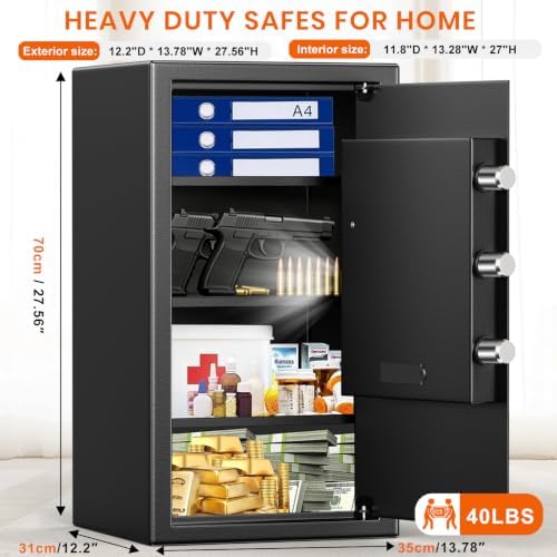 6.1 Cu Ft Large Home Safe Water and Fireproof with Digital Keypad & Key - Image 2
