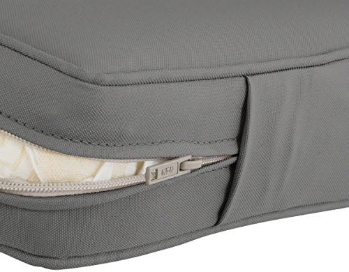 Classic Accessories Montlake Water-Resistant 25 x 18 x 4 Inch Outdoor Back Cushion Slip Cover, Patio Furniture Cushion Cover, Light Charcoal Grey, Patio Furniture Cushion Covers - Image 2