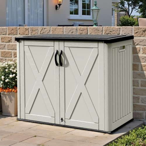 Patiowell Resin Outdoor Storage Cabinet, 26 Cu.ft Horizontal Storage Shed by Patiowell