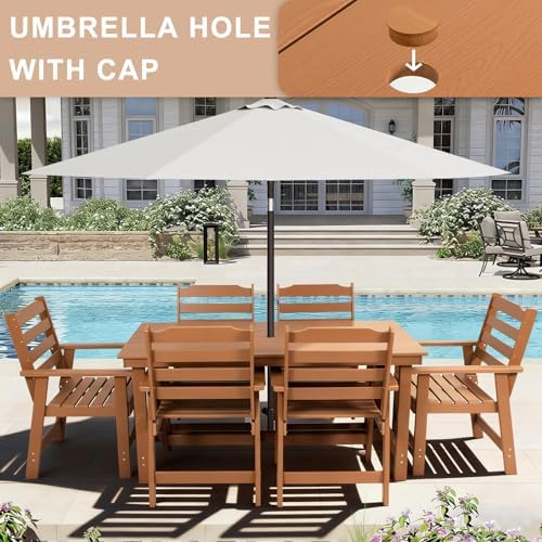 FUNBERRY Outdoor Dining Set, HDPE 5 Piece Dining Table Set with Chairs - Image 4
