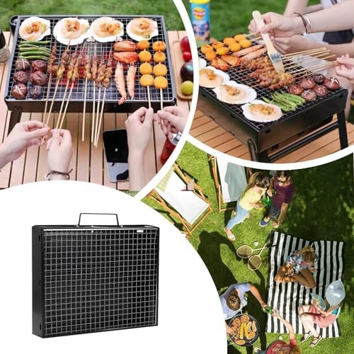 Portable Charcoal Grill Foldable 17" BBQ Charcoal Grill Compact Tabletop Barbecue Grill Small BBQ Grill for Outdoor Travel Backyard Picnic Beach - Image 5