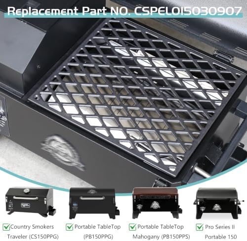 Grill Grates for Pit Boss 150 Series Smoker Parts Cast Iron Cooking Grid PB150 PB150PPG 150PPS PB150PPGS Smoking Rack Portable Tabletop Wood Pellet Replacement BBQ Accessory - Image 4