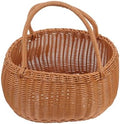 POPETPOP Rustic Imitation Rattan Woven Basket PP Material Multi-Function Fruit Vegetable Organizer for Outdoor Picnic and Decorative Storage by POPETPOP