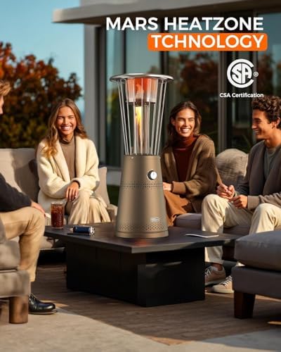Tabletop Heater Patio Heater, 11,000 BTU Propane Patio Heater for Commercial, Balcony & Porch, Quartz Glass Tube, Portable Small Heater For Outdoor Use - Brown - Image 6