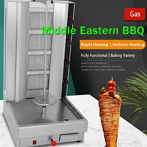 Kebab Machine Gas Vertical Grill Smokeless Barbecue Grill Stoves Stainless Steel with Burners 360° Rotation Automatic Kebab Machine for Shawarma, Chicken Roaster, Tacos Meat,style4 (Style2) - Image 3