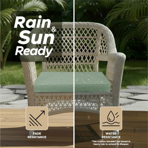 Outdoor Chair Cushions, Set of 4, 22 x 22 Inch, Sage Green - Image 4