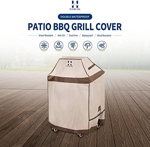 HAMLER Grill Cover 30 Inch, Heavy Duty Waterproof BBQ Covers, Gas Grill Covers Fits Weber Spirit, Weber Genesis, Char-Broil, Nexgrill, Brinkmann, Brown & Beige - Image 2