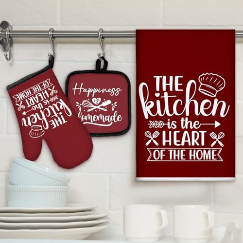 Sratte 6 Pcs Kitchen Decor Accessories Set, Kitchen, Wine Red - Image 2