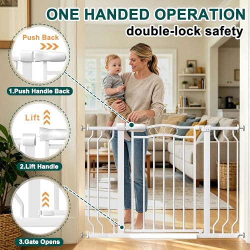 Fairy Baby 71.7"-81.1" Extra Wide Baby Gate with Door Large Pet Gate Indoor - Image 3