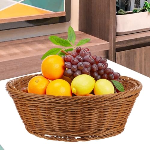 Imitation Rattan Woven Basket 2pcs PP Home Storage Basket Set - Image 6