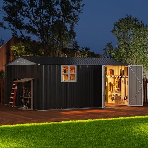 AirWire 14x12 FT Outdoor Metal Storage Shed with Window - Image 7