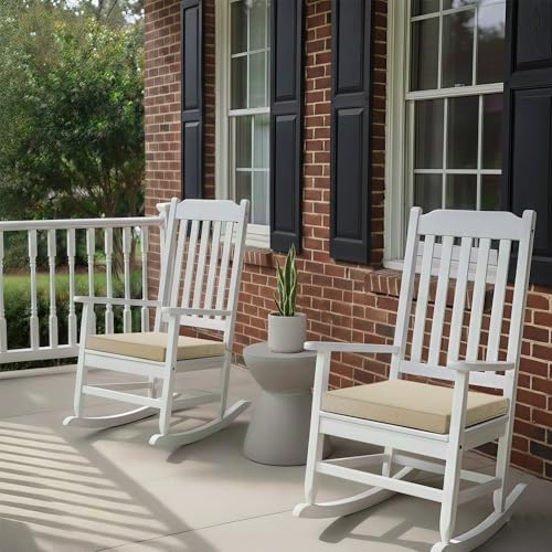 Outdoor Chair Cushions, Water-Resistant & Fade-Resistant, Patio Furniture Square Seat Replacement Chair Pads with Ties, Removable Cover, Non-Slip Bottom, Set of 6, 19 x 19 Inch, Natural - Image 2