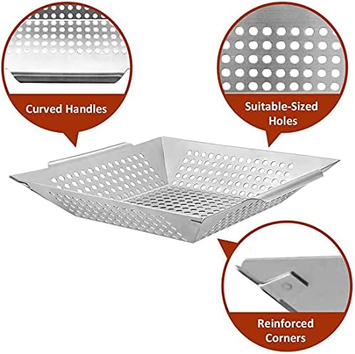 Grill Basket- Stainless Steel Grilling Basket for Indoor and Outdoor Use - Image 5