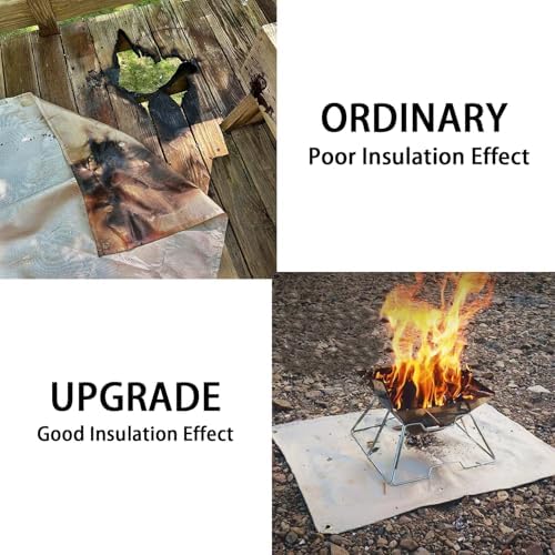 Fire Pit Mat 24" x 32" Thickened Tent Stove Mat Fireproof Wood Stove Under Grill Pad for Deck BBQ Lawn Protection - Image 4