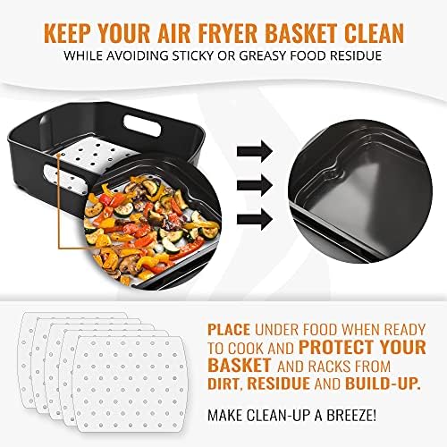 Air Fryer Parchment Paper For Ninja Foodi Grill 5-in-1 AG301, 4qt Ninja Foodi Accessories, AirFryer Accessories, 100pcs Air Fryer Liners, Heat Resistant Mat for Cookware by INFRAOVENS - Image 4