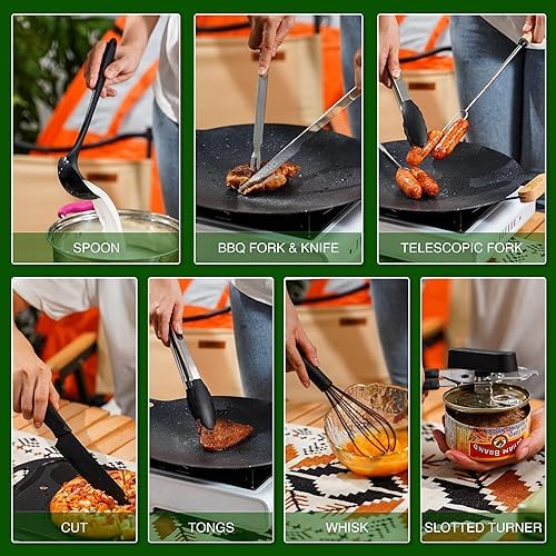 Wesqunie Camping Cooking Utensils Set, Cookware Set for Outdoor Hiking BBQ - Image 5