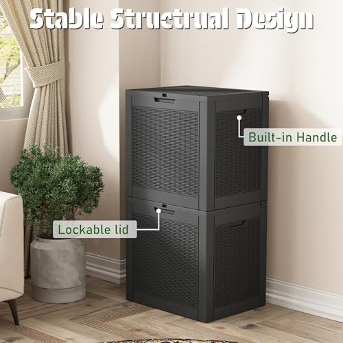 KAMABOKO 35 Gallon Outdoor Storage Box Waterproof Deck Box for Patio - Image 4
