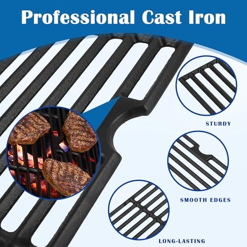 16.5 Inch Cooking Grates for Kenmore 4 Burner 146.16197211, 146.16198211, 146.34461410, 146.1001651, 146.10016510 146.16197210 146.16142210 Gas Grill Replacement Parts, Cast Iron Grill Cooking Grids - Image 5